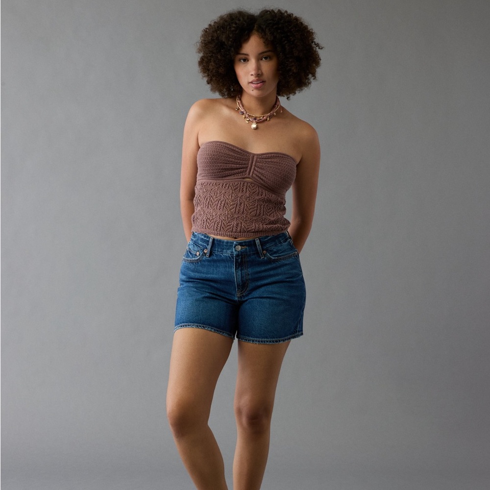 American Eagle Curvy Relaxed Denim Short - Strigid Size 10